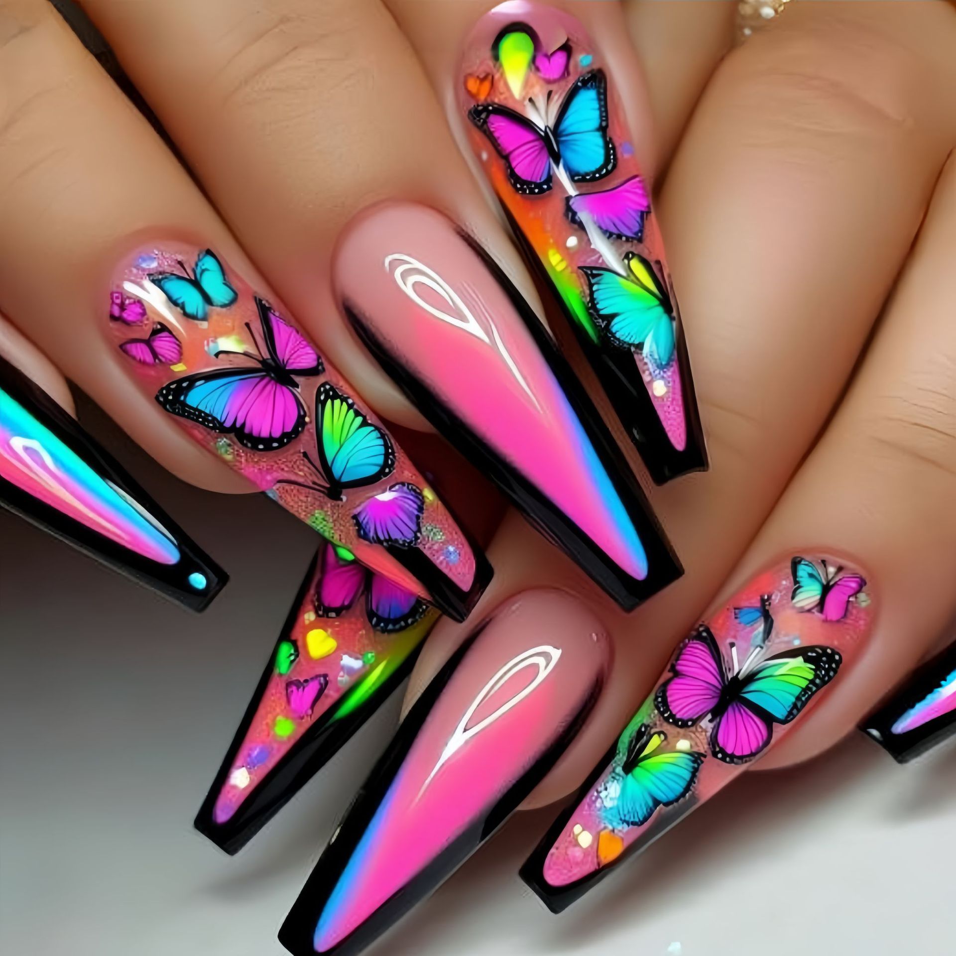 Nail Art Wedding - Kurze, mittellange künstliche Nägel für Frauen,