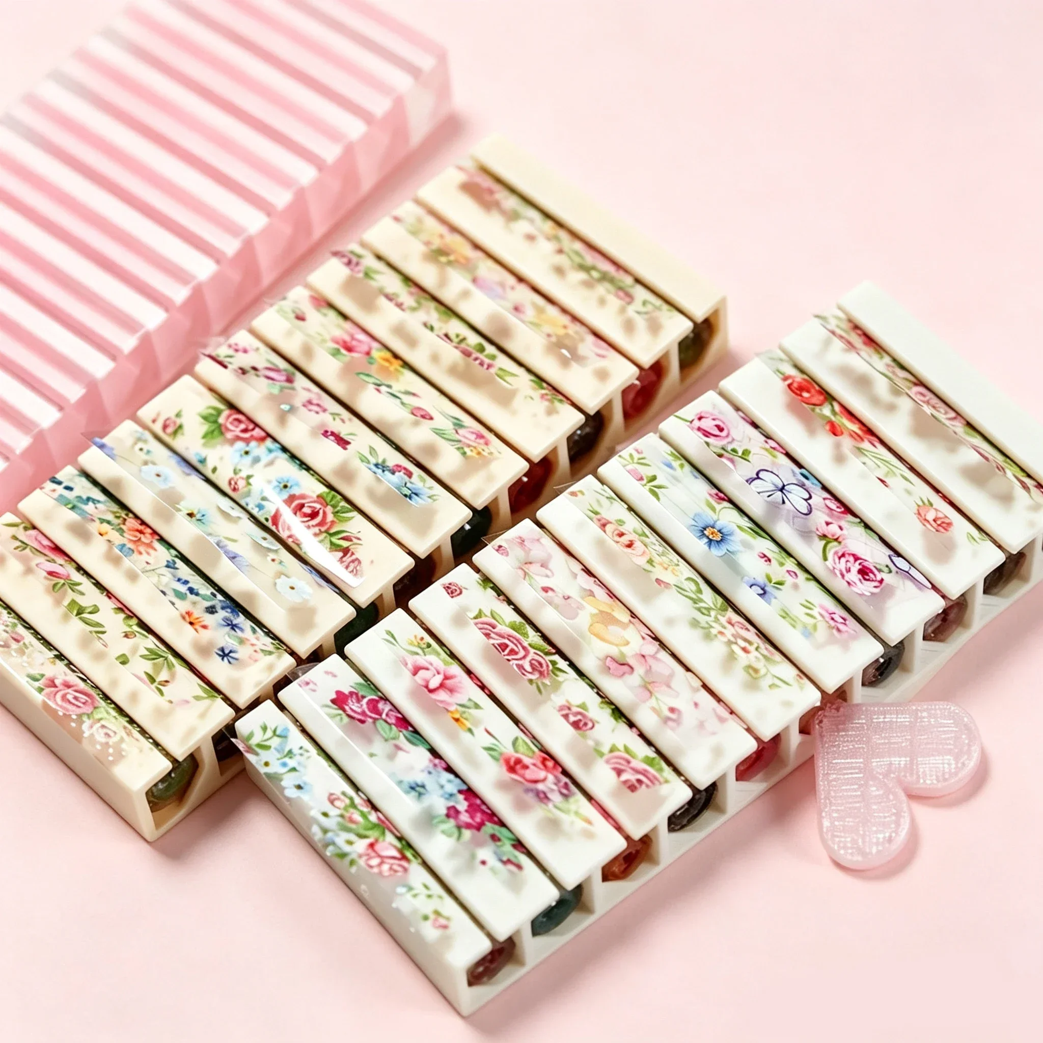 Nail Foil Transfer - Tragbare 10-Fächer Nagelsternfolien-Aufbewahrungsbox, Transferpapier-Aufkleber-Organizer, platzsparendes Desktop-Nagelkunstwerkzeug