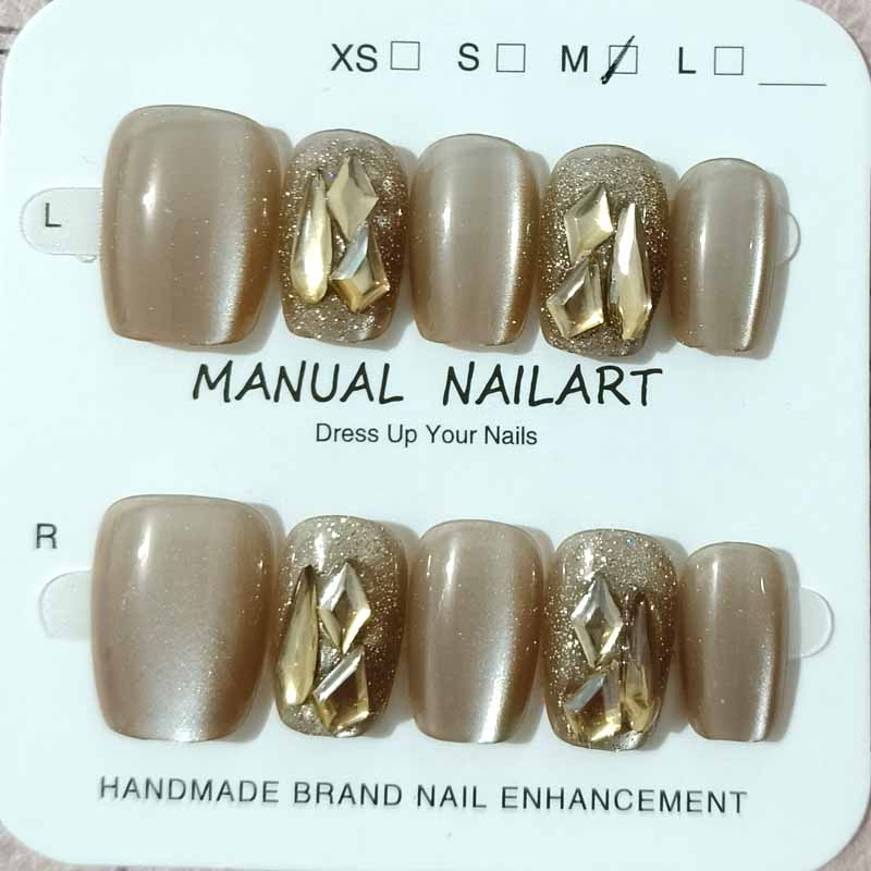 Nail Art Eye Cat - 10 Stück Damen High-Fashion Champagner Katzenaugen