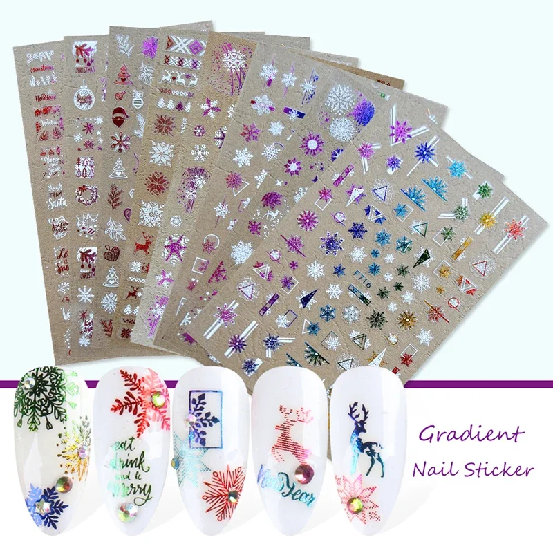 Nail Art Xmas Design - Weihnachten Nägel Aufkleber Winter Weihnachtsmann Schneeflocke