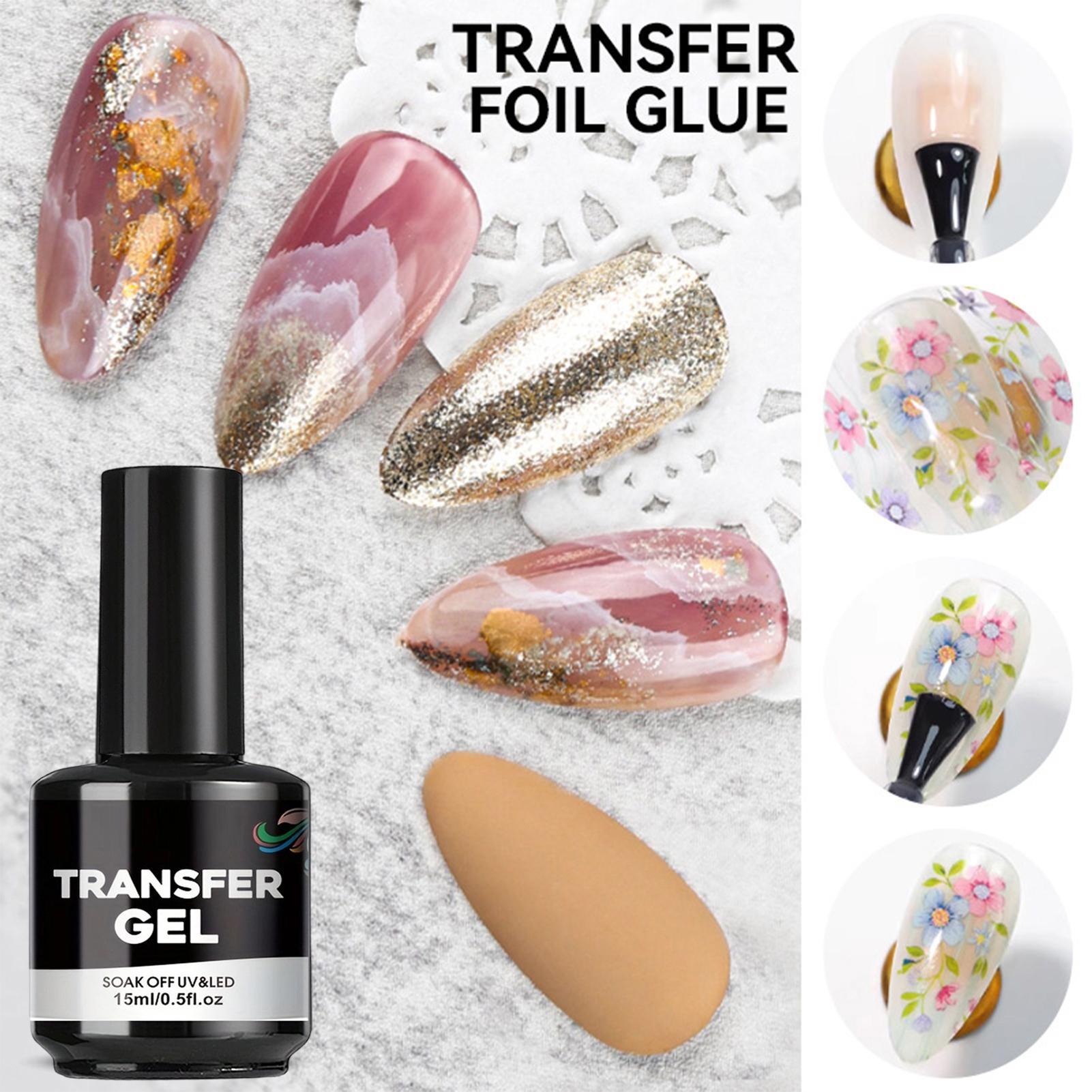 Nail Foil Transfer - Nagel-Transfergel, 15 ml, starke Haftung, Fingernagelaufkleber,
