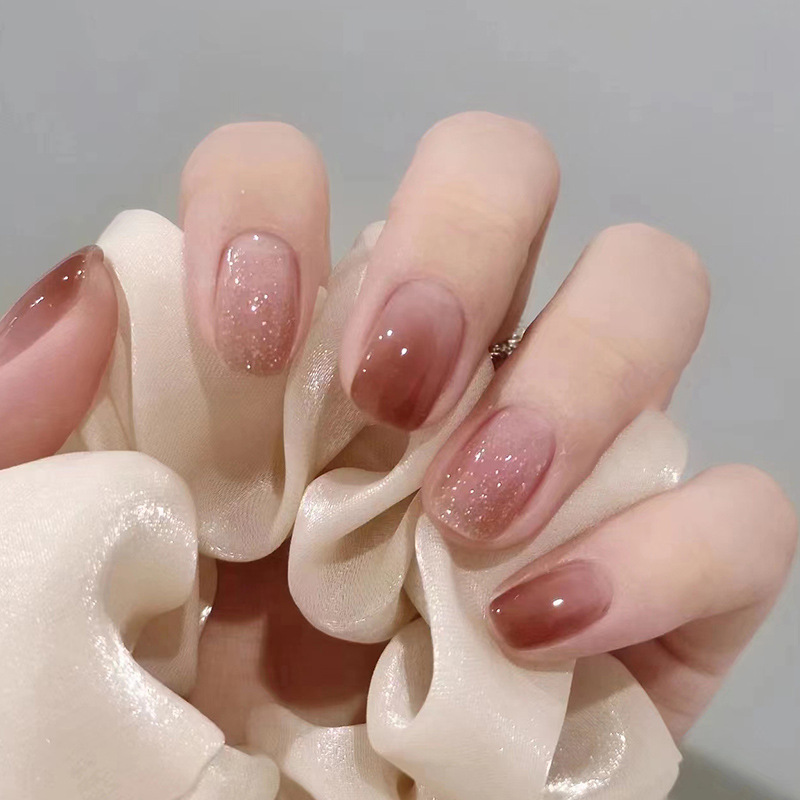 Nail Art Wedding - 24 stücke leuchtend rosa Farbverlauf gefälschte