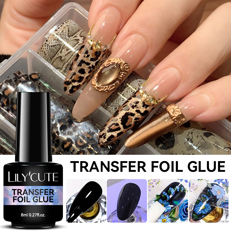 Nail Foil Transfer - LILYCUTE 8ML Transferfolienkleber für Sternennägel, semi-permanenter