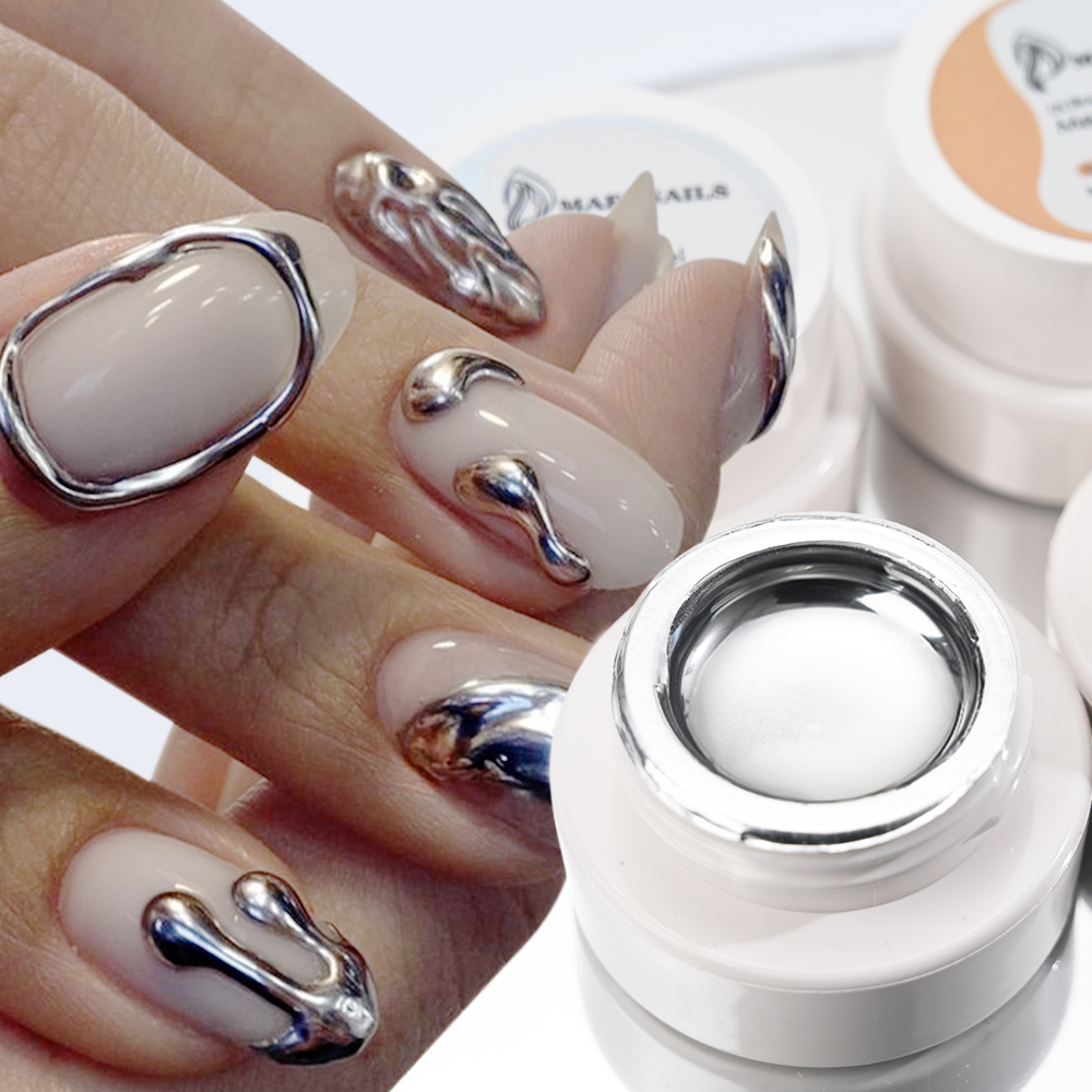 Nail Art Glossy - 5ml Silber Gold Metallic Gel Nagellack