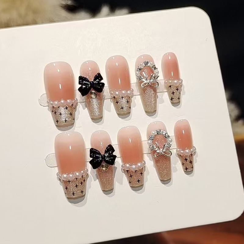 Nail Art Fake - 10 Stück Französische Süße Coole Würzige