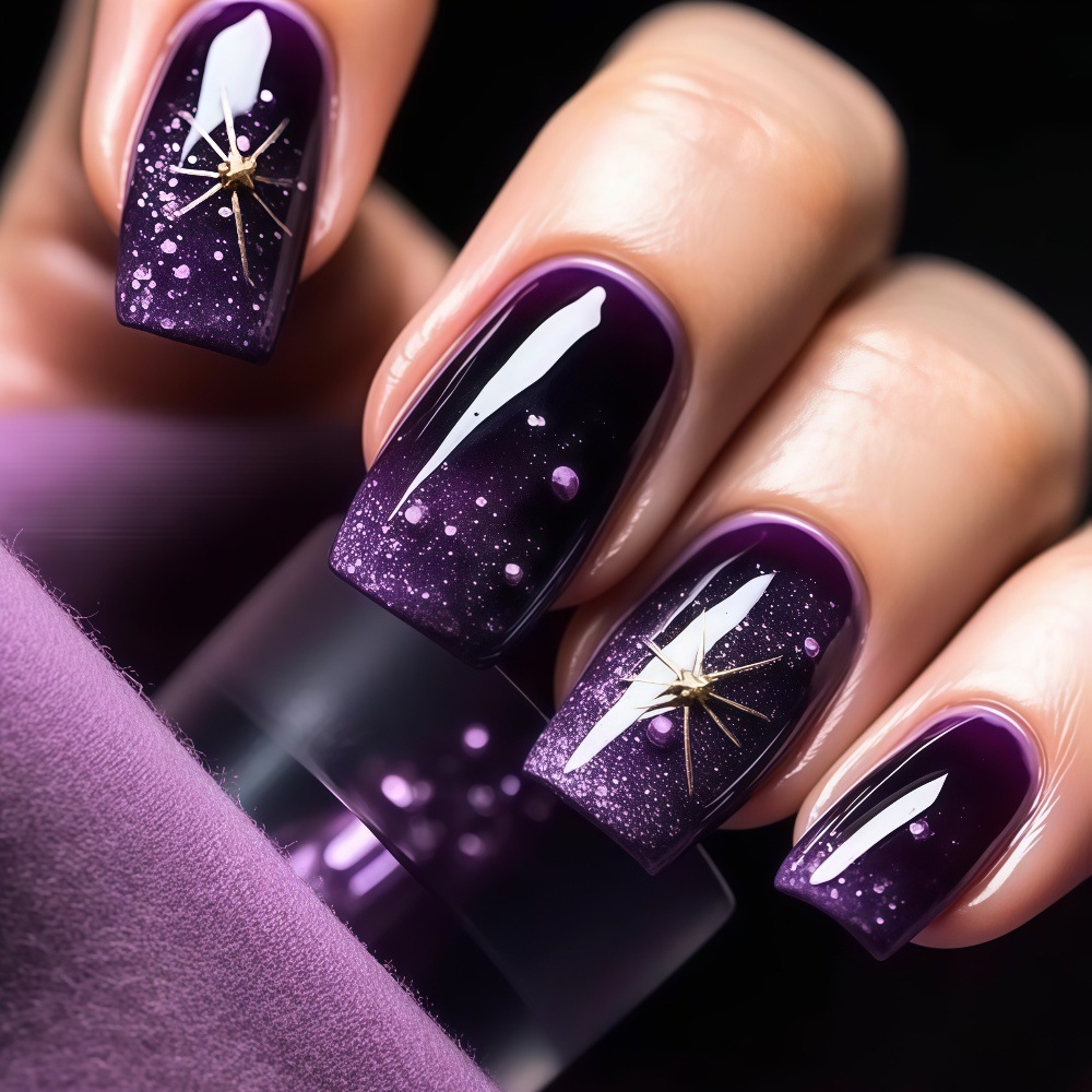Nail Art Fake - Kurze, mittellange künstliche Nägel mit Farbverlauf