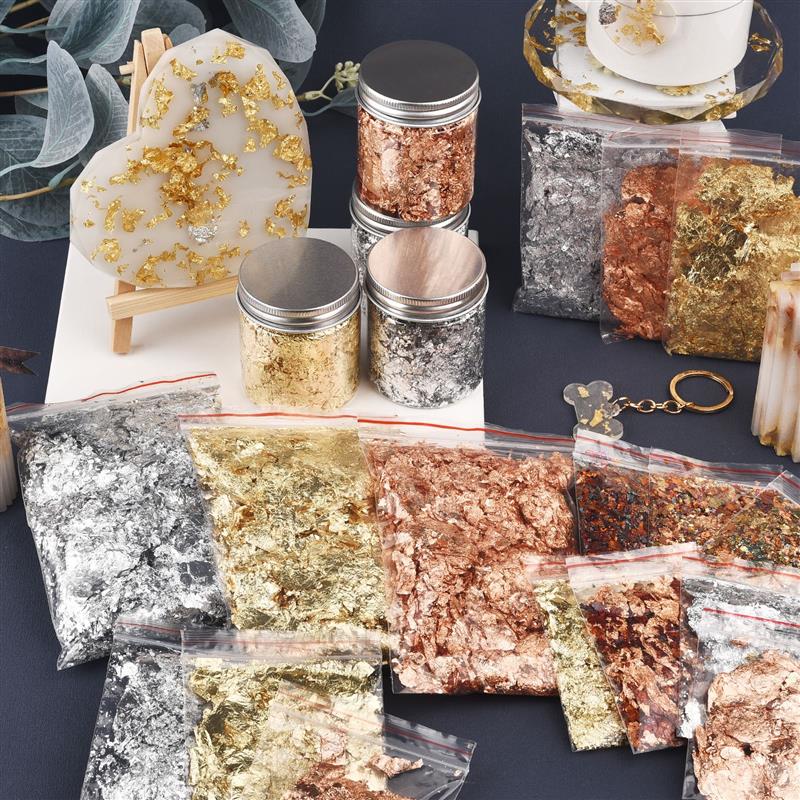Nail Foil Transfer - 1/2/3/5/10g Nachahmung Gold Splitter Kupfer Folie