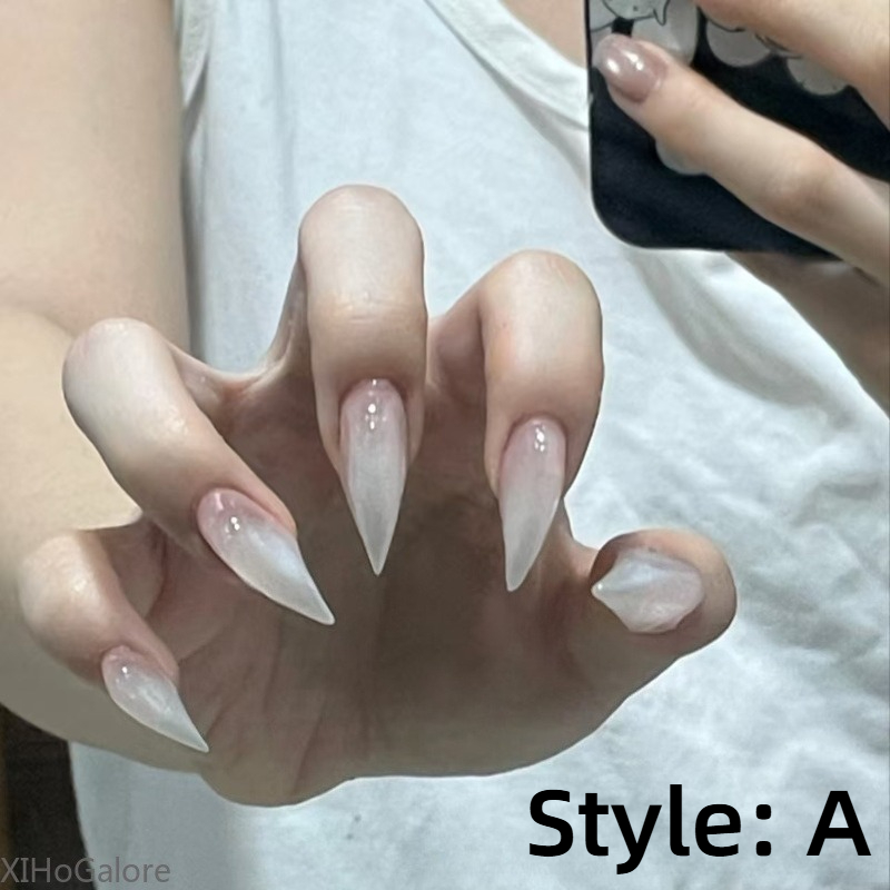 Nail Art Fake - Neue handgefertigte Strass-Drachenkrallen-Press-On-Nägel, kurze Katzenkrallen-Acryl-Kunstnägel mit