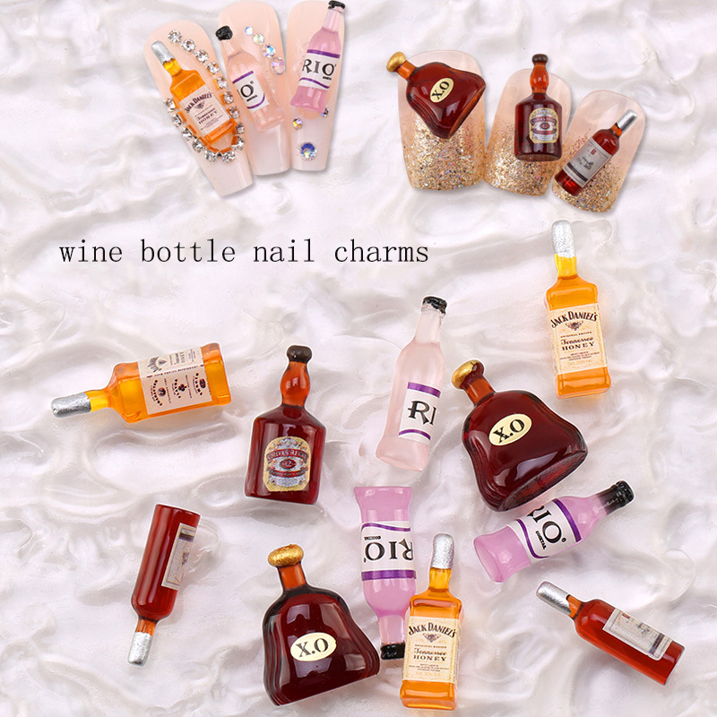 Nail Art Red Wine - 20 * stücke Neue Wein Flasche