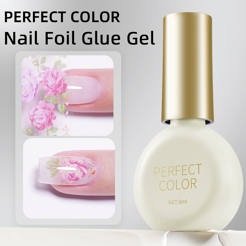 Nail Foil Transfer - PERPECT COLOR Nagelfolien-Klebegel 8ML Folien-Transfergel für