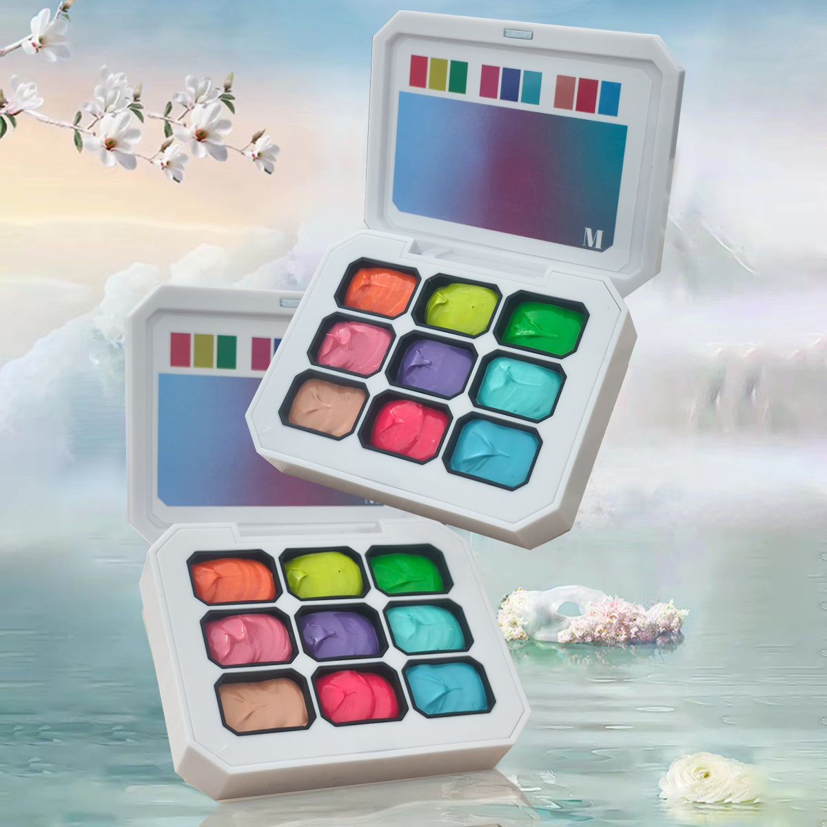 Nail Art Painting - 1 Stück 9-Farben Solid Nagellack Pat