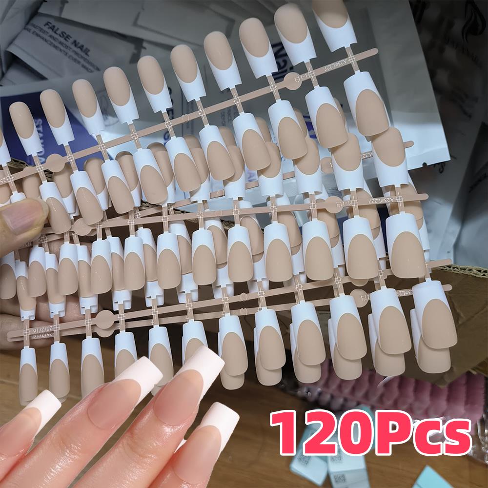 Nail Art Wedding - 120 Stück nackte französische künstliche Nägel,