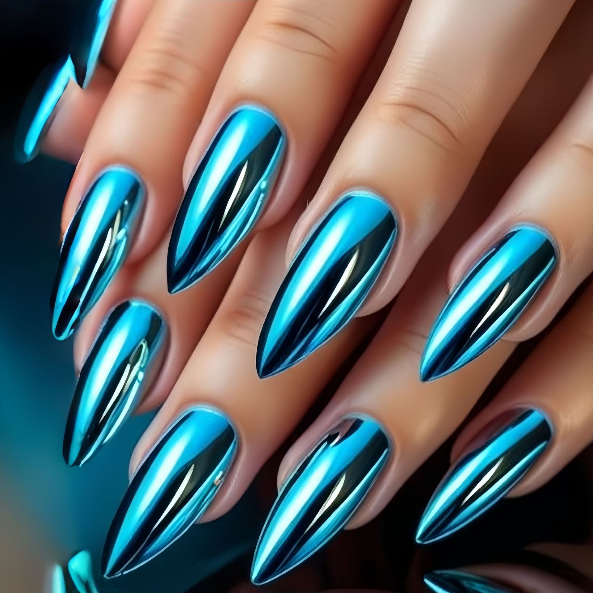 Nail Art Glossy - Mittellange künstliche Nägel für Frauen und