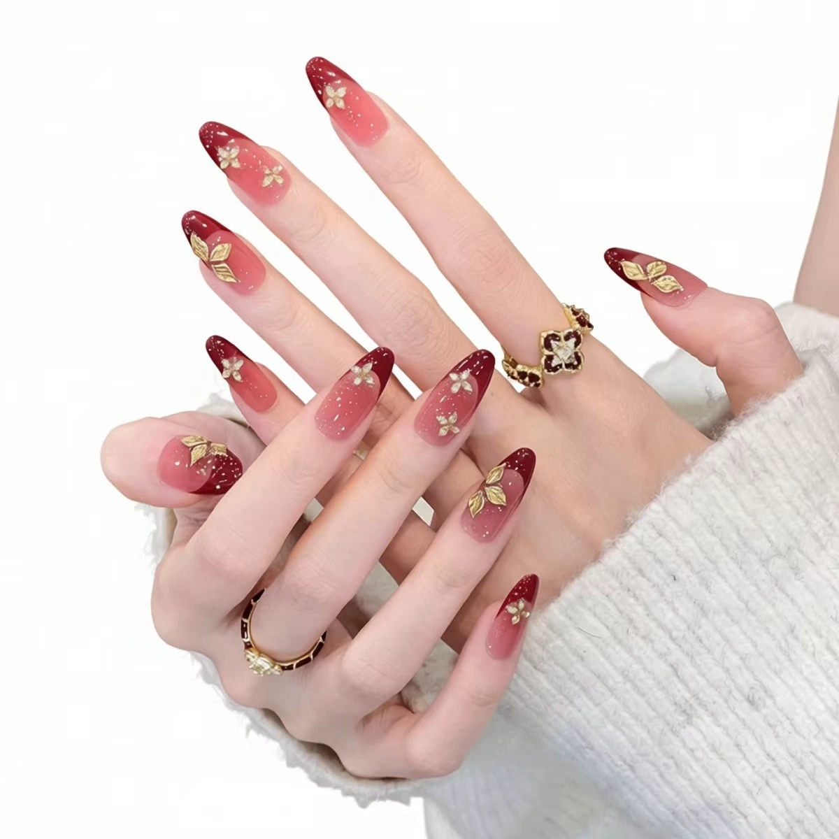 Süße, coole, weinrote Gradient – Nail Art Red Wine Bewertung und Preis