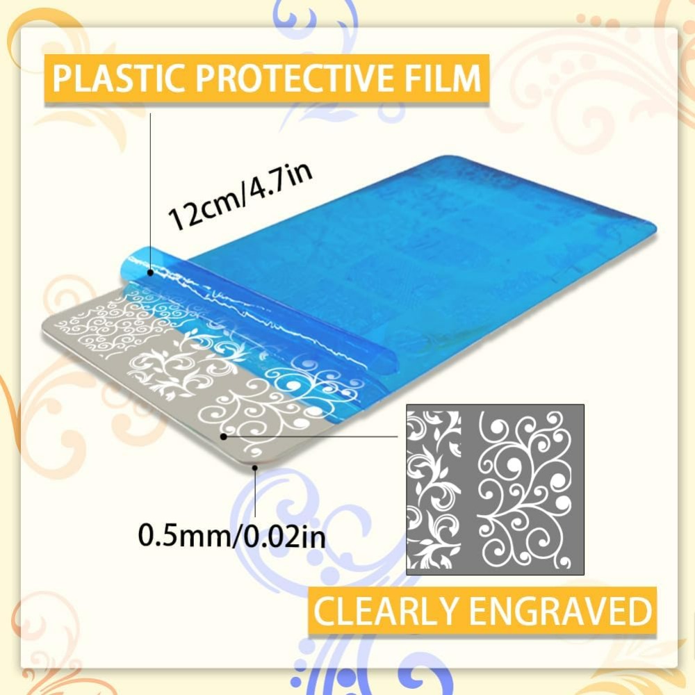 3 Stück Wirbelmuster Nail Art  – Nail Stamping Plate Bewertung und Preis