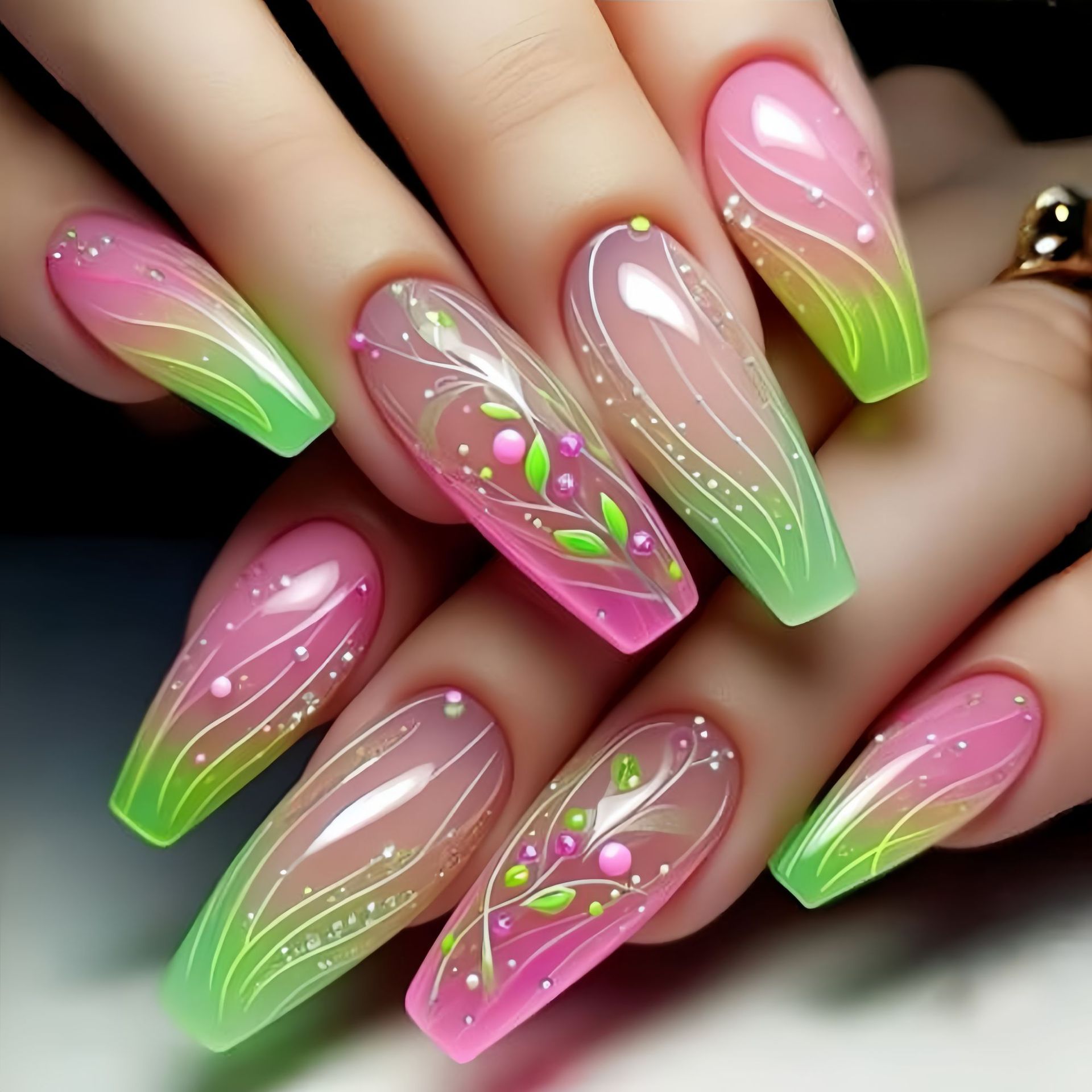 Kurze, mittellange künstliche  – Nail Art Wedding Bewertung und Preis