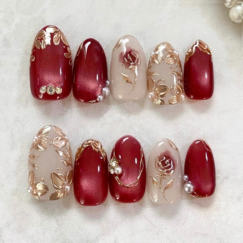 24 Stück Vergoldete Rosen-Mand – Nail Art Cat Eye Simple Bewertung und Preis