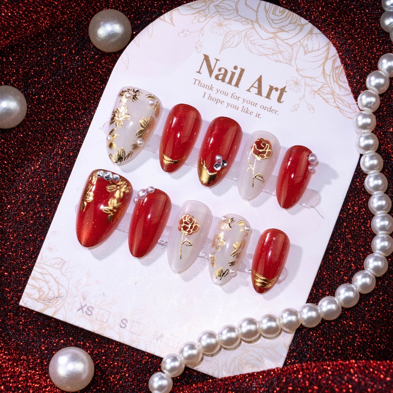 24 Stück Vergoldete Rosen-Mand – Nail Art Cat Eye Simple Bewertung und Preis