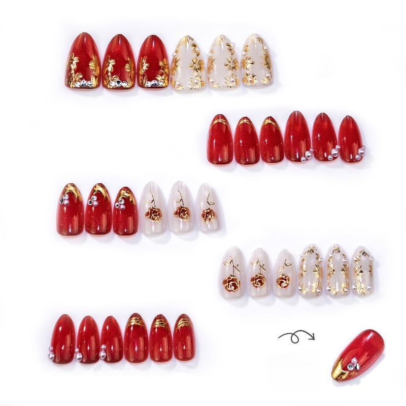 24 Stück Vergoldete Rosen-Mand – Nail Art Cat Eye Simple Bewertung und Preis