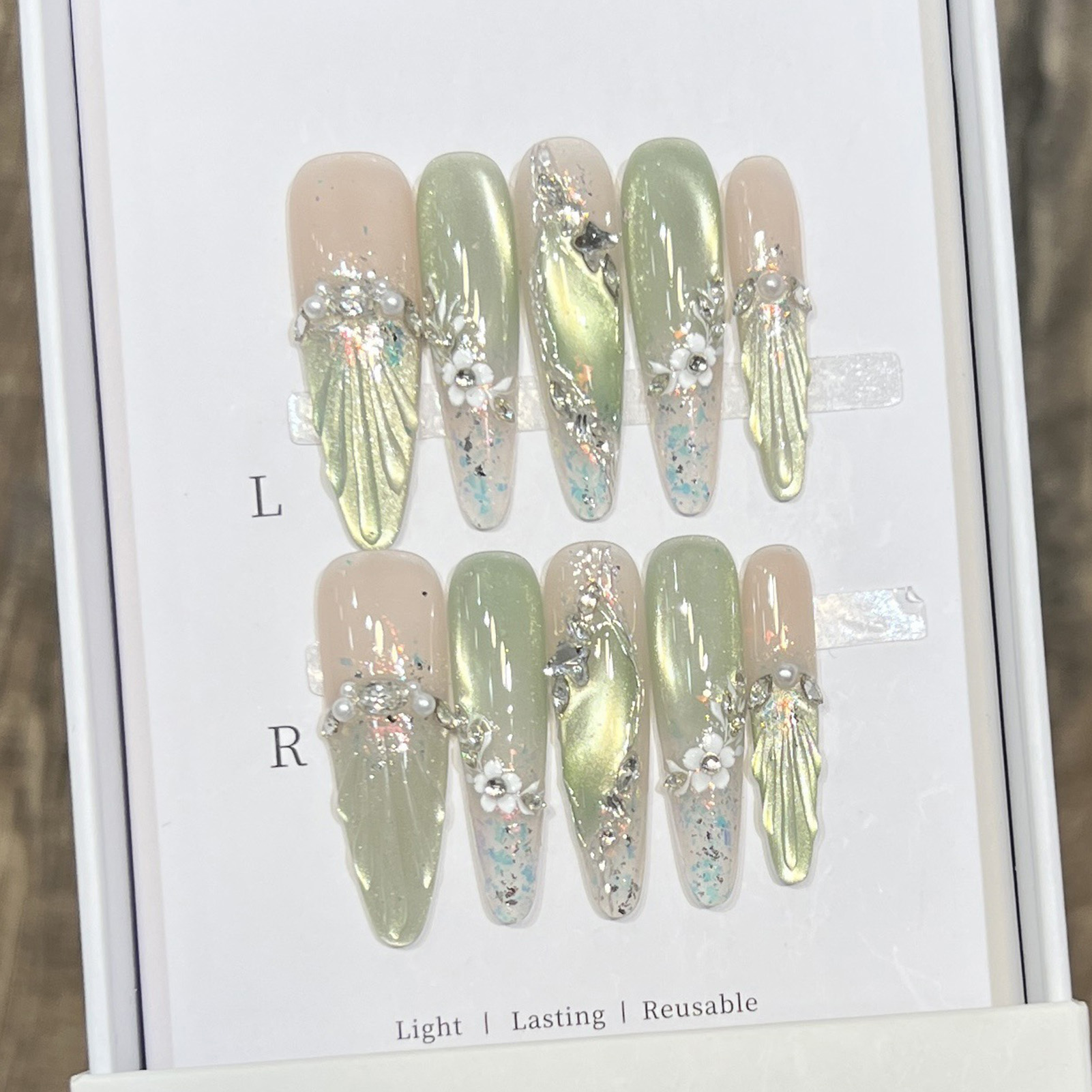 10 Stück lange Mandel-Kunstnäg – Nail Art Wedding Bewertung und Preis