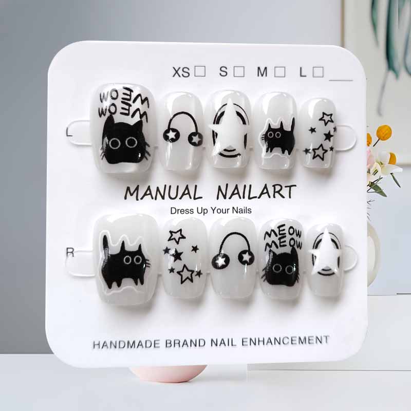 10 Stück niedliche Cartoon-sch – Nail Art Eye Cat Bewertung und Preis