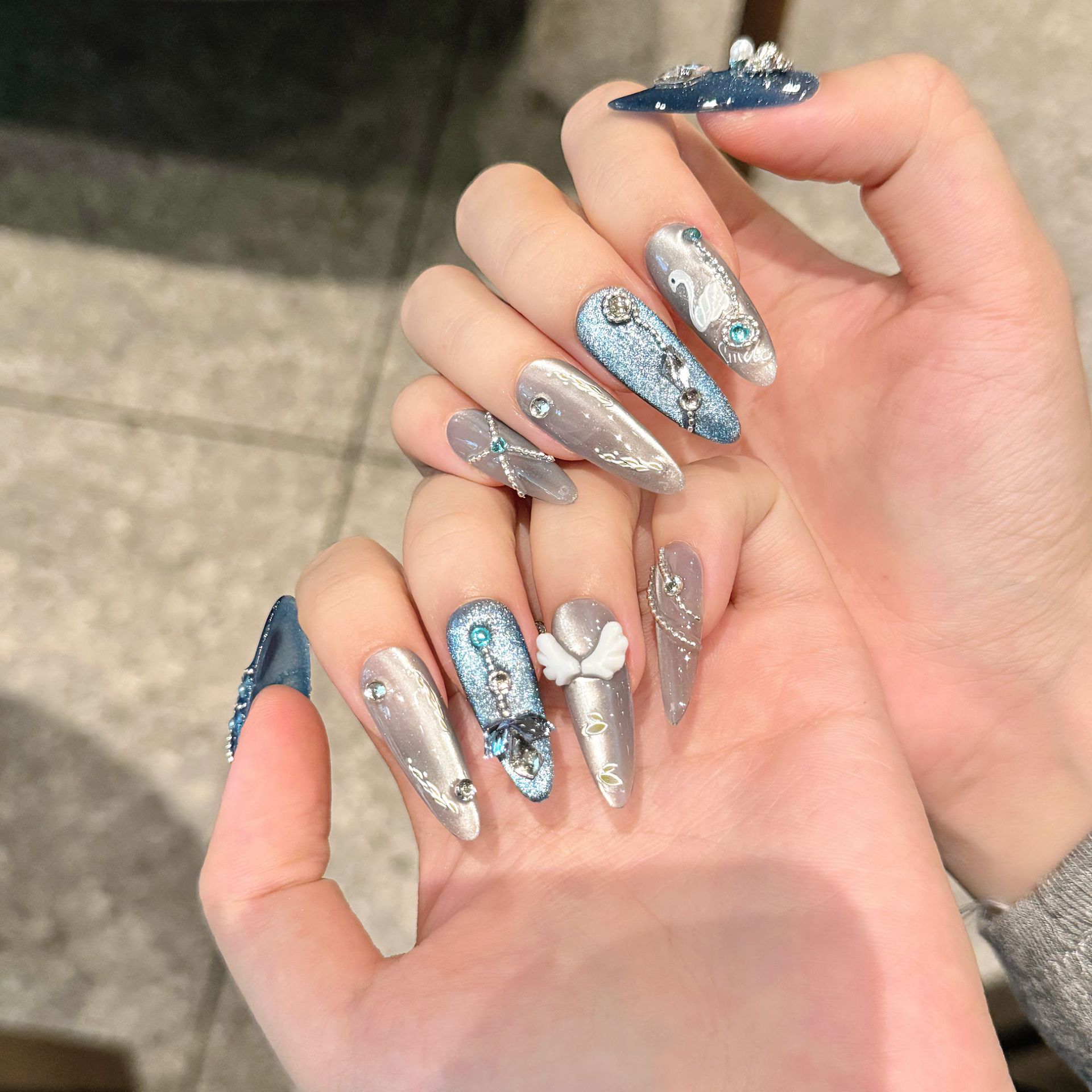 10 Stück weiße Schwan handgema – Nail Art Glitter Bewertung und Preis