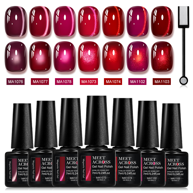 7ml 7-teiliges Gel-Nagellack-S – Nail Art Red Wine Bewertung und Preis