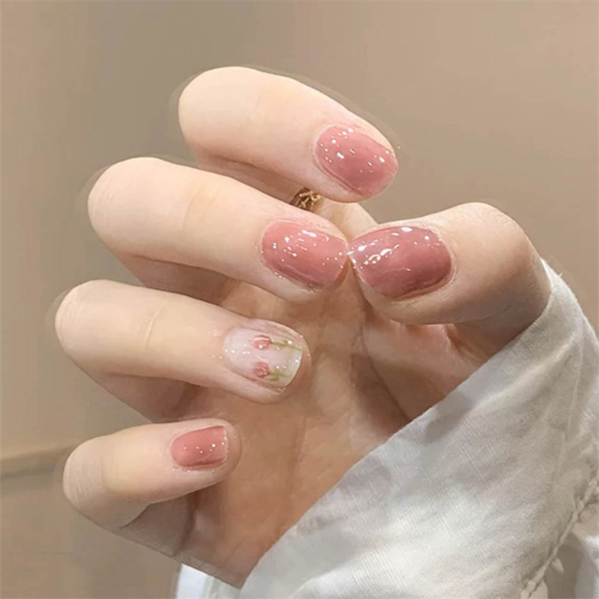 24 Stück kurze Acryl-Kunstnäge – Nail Art Glossy Bewertung und Preis