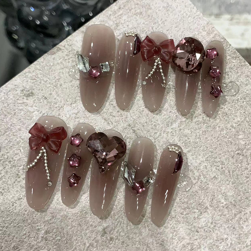 10 Stück Weinrote Lange Ovale  – Nail Art Red Wine Bewertung und Preis