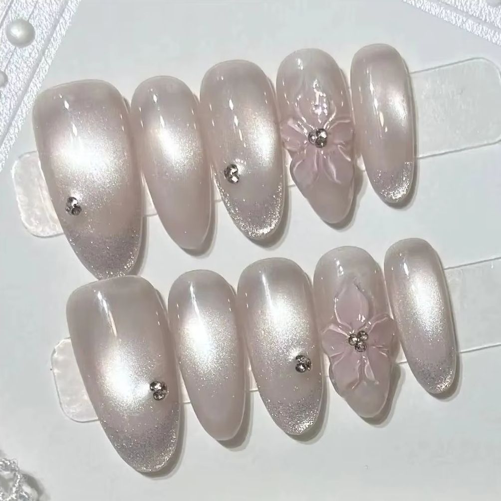10 Stück Rosa Süße Französisch – Nail Art Cat Eye Simple Bewertung und Preis
