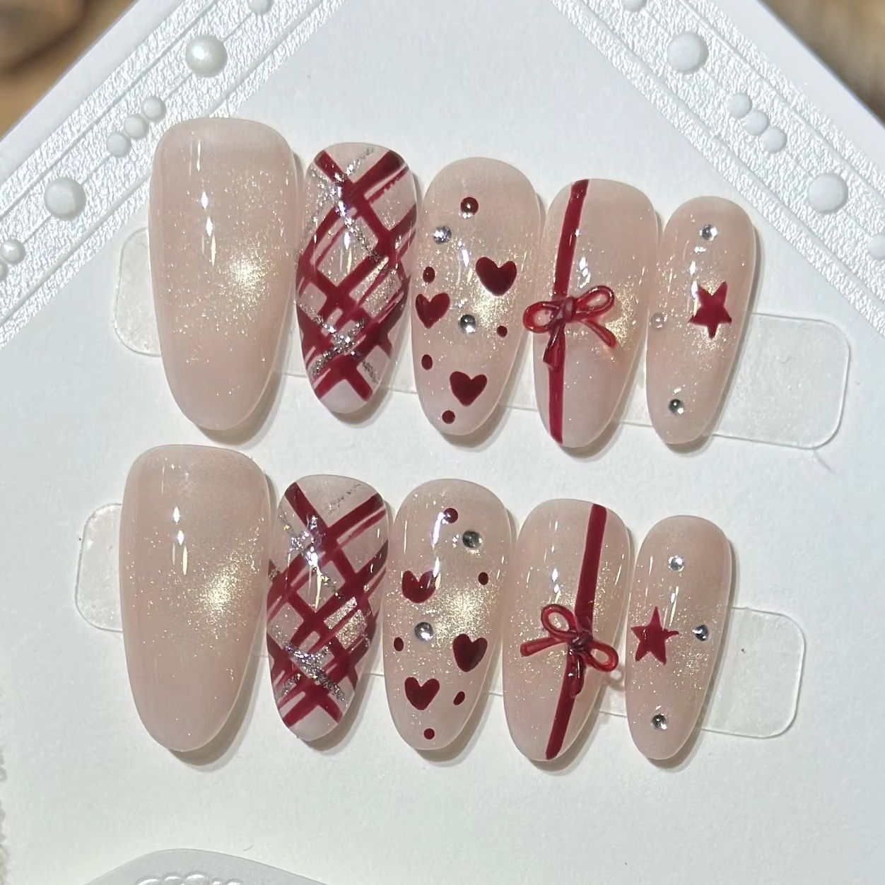 10 Stück Rosa Süße Französisch – Nail Art Cat Eye Simple Bewertung und Preis