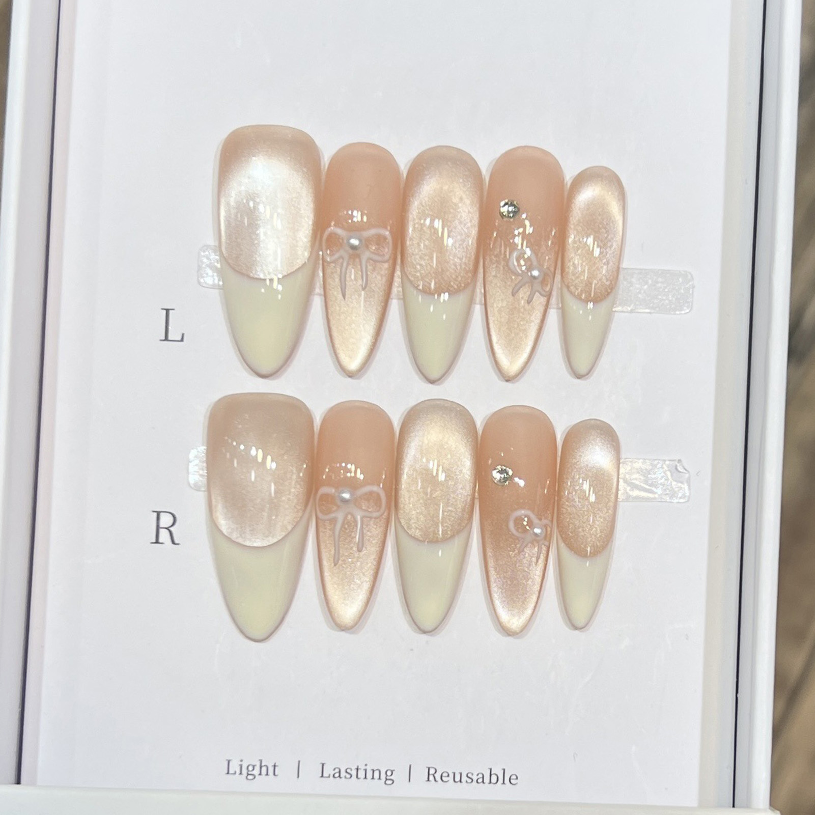 10PCS Mandel Glänzend Drücken  – Nail Art Wedding Bewertung und Preis