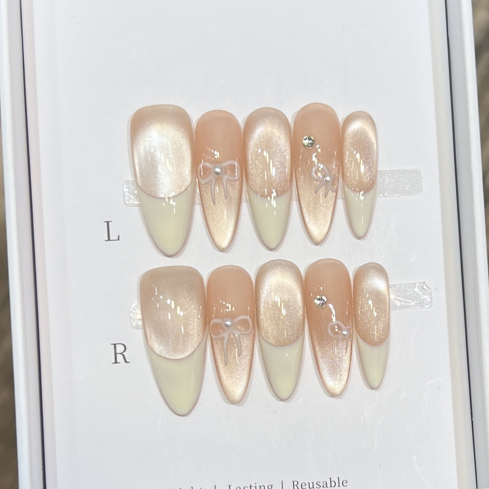 10PCS Mandel Glänzend Drücken  – Nail Art Wedding Bewertung und Preis