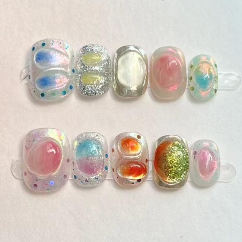 10 Stück süße kurze runde hand – Nail Art Glossy Bewertung und Preis