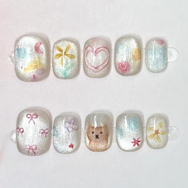 10 Stück süße kurze runde hand – Nail Art Glossy Bewertung und Preis