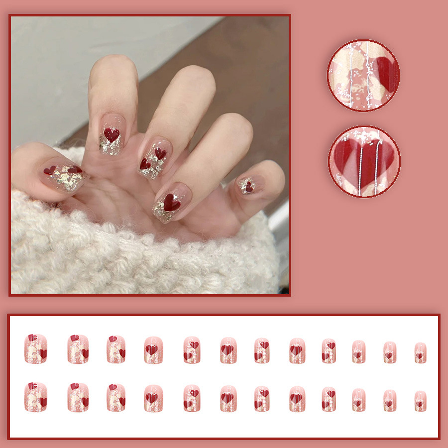 24 Stück/Set kurze, quadratisc – Nail Art Fake Bewertung und Preis
