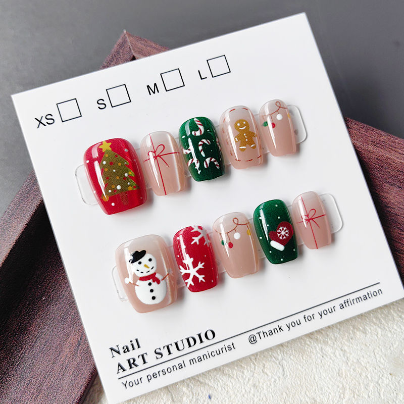 10 Stück Weihnachten halb hand – Nail Art Fake Bewertung und Preis