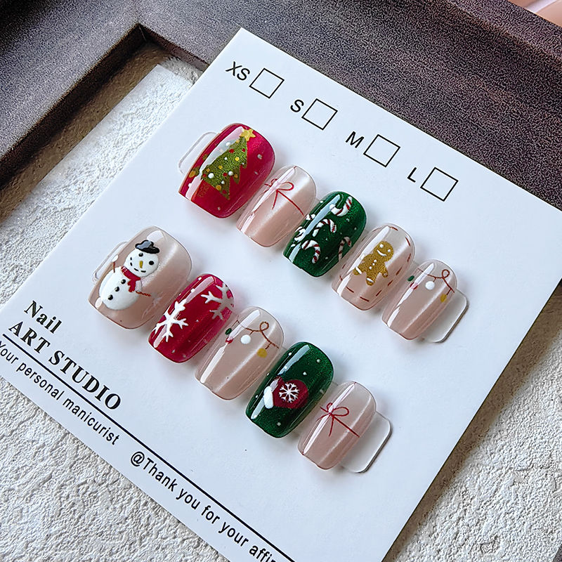 10 Stück Weihnachten halb hand – Nail Art Fake Bewertung und Preis