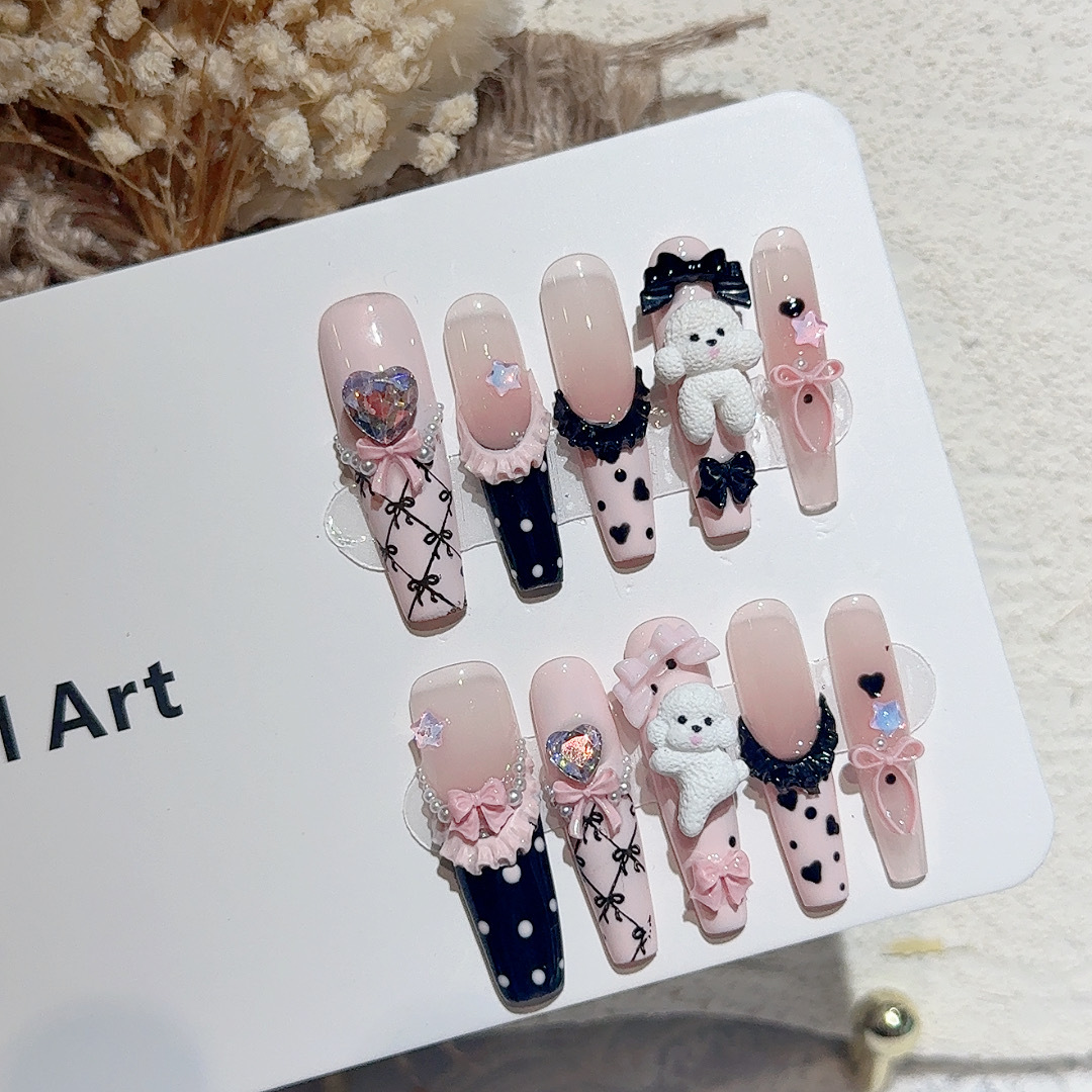 10 Stück schwarze Spitze Polka – Nail Art Wedding Bewertung und Preis