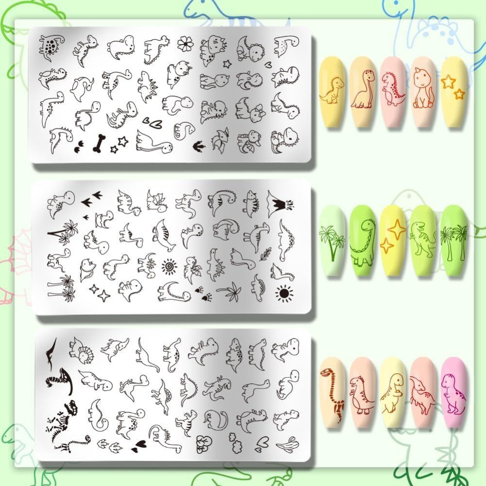 3er-Set Dinosaurier-Nagelstemp – Nail Stamping Plate Bewertung und Preis