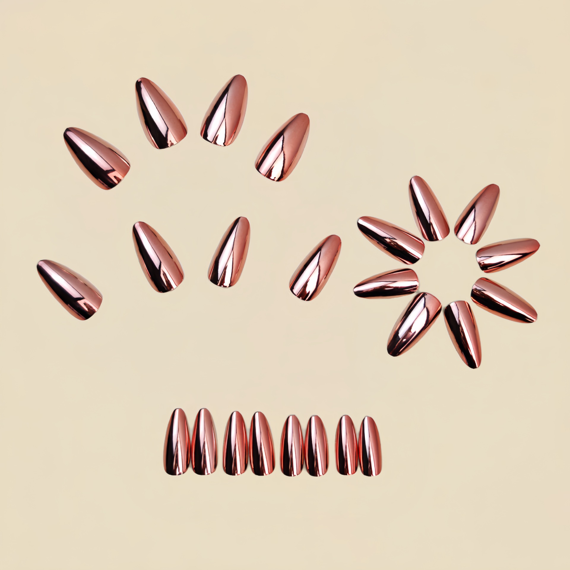 Mittellange künstliche Nägel f – Nail Art Glossy Bewertung und Preis