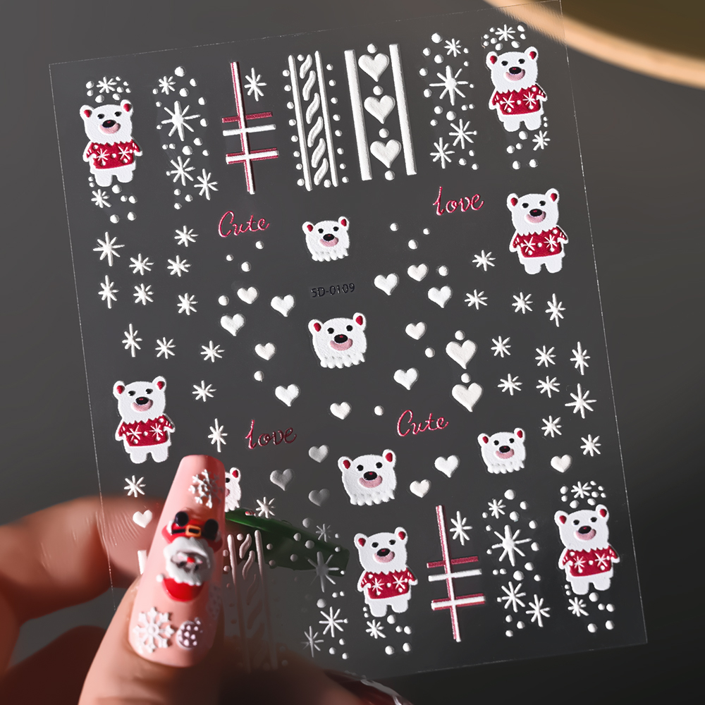 1 blatt 5D Geprägte Weihnachte – Nail Art Xmas Design Bewertung und Preis